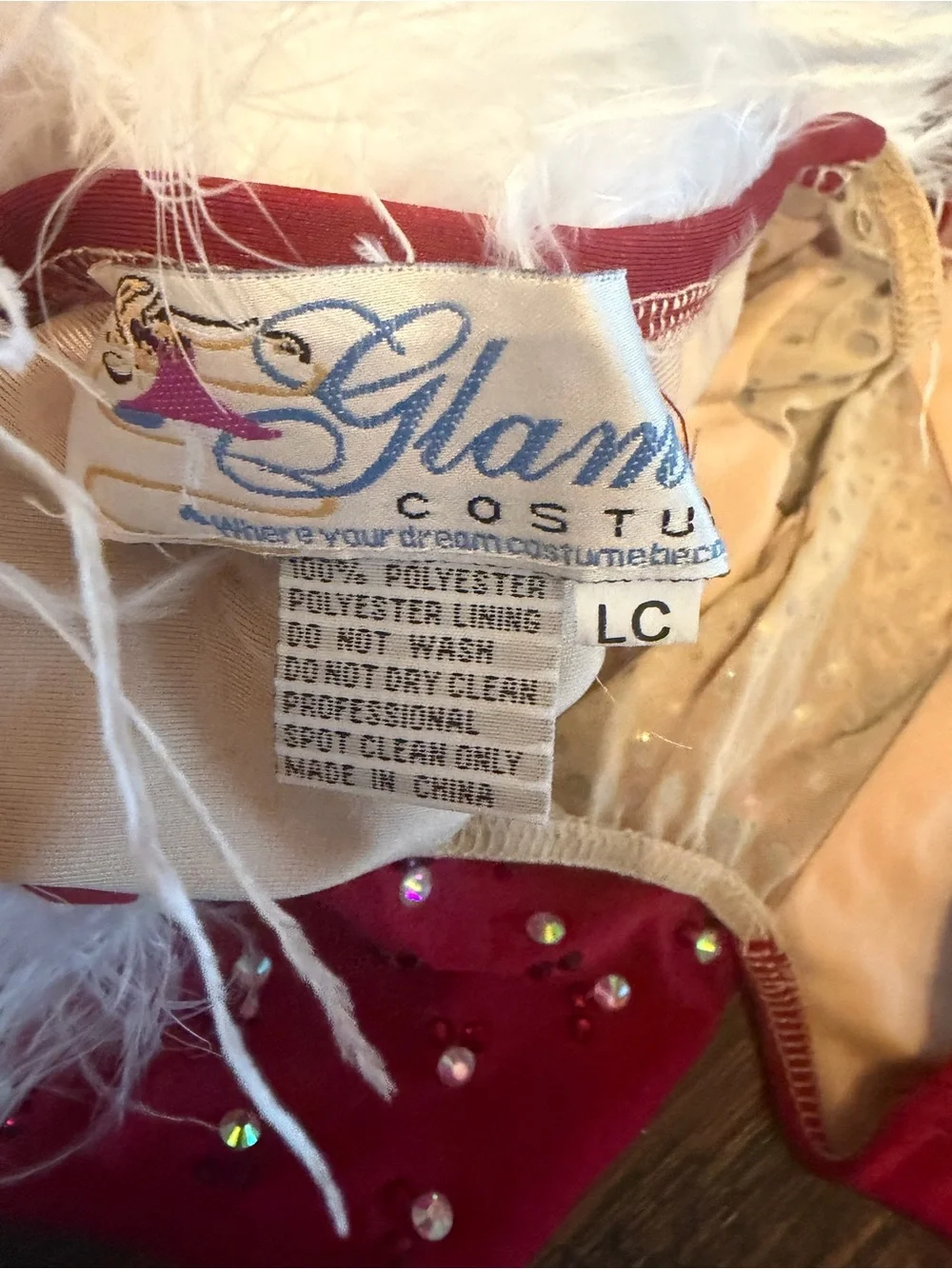 Glamour Costume – Child Large red jazz showgirl competition costume